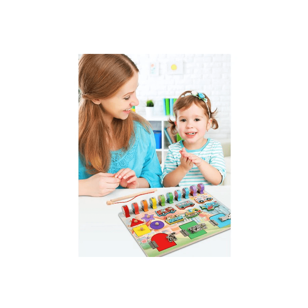 Extrokids Toys Extrokids Wooden Fishing Busy Board (2 Years+)