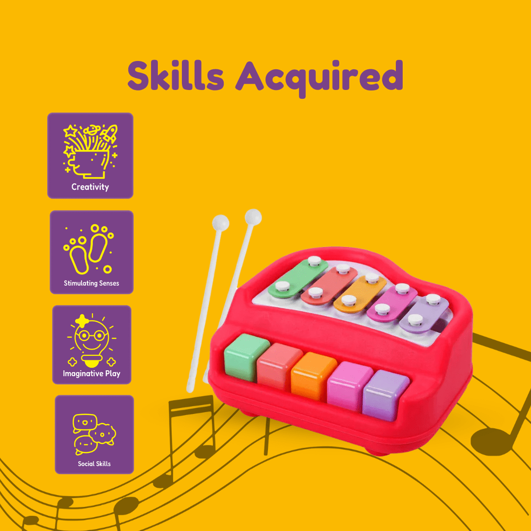 The Magic Lamps Toys Play Learn and Grow 3 in 1 Toys (Flash Card Reader, Xylophone,2 x Wooden Puzzle) For Kids