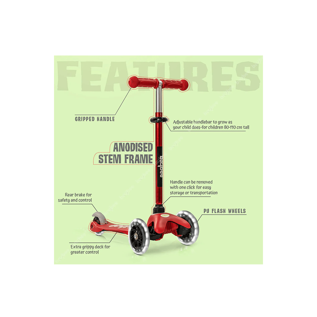 Baybee Ride-ons Baybee Mini Zapper Kick Scooter for Kids with 3 Height Adjustable Handle