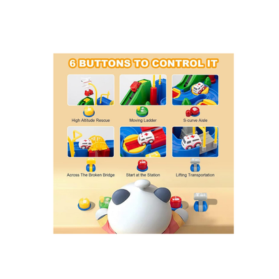 Jugunu Car Adventure Toys, City Rescue Preschool Toy, Race Tracks for Boys, Parent-Child Interactive Kids Race Car Track Playsets (3 Years+)