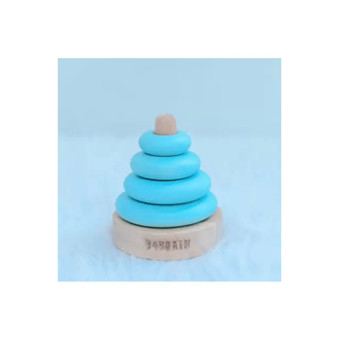 B4brain Toys B4 Brain Wooden Ring Stacking Toys For Kids - (2 Years+)