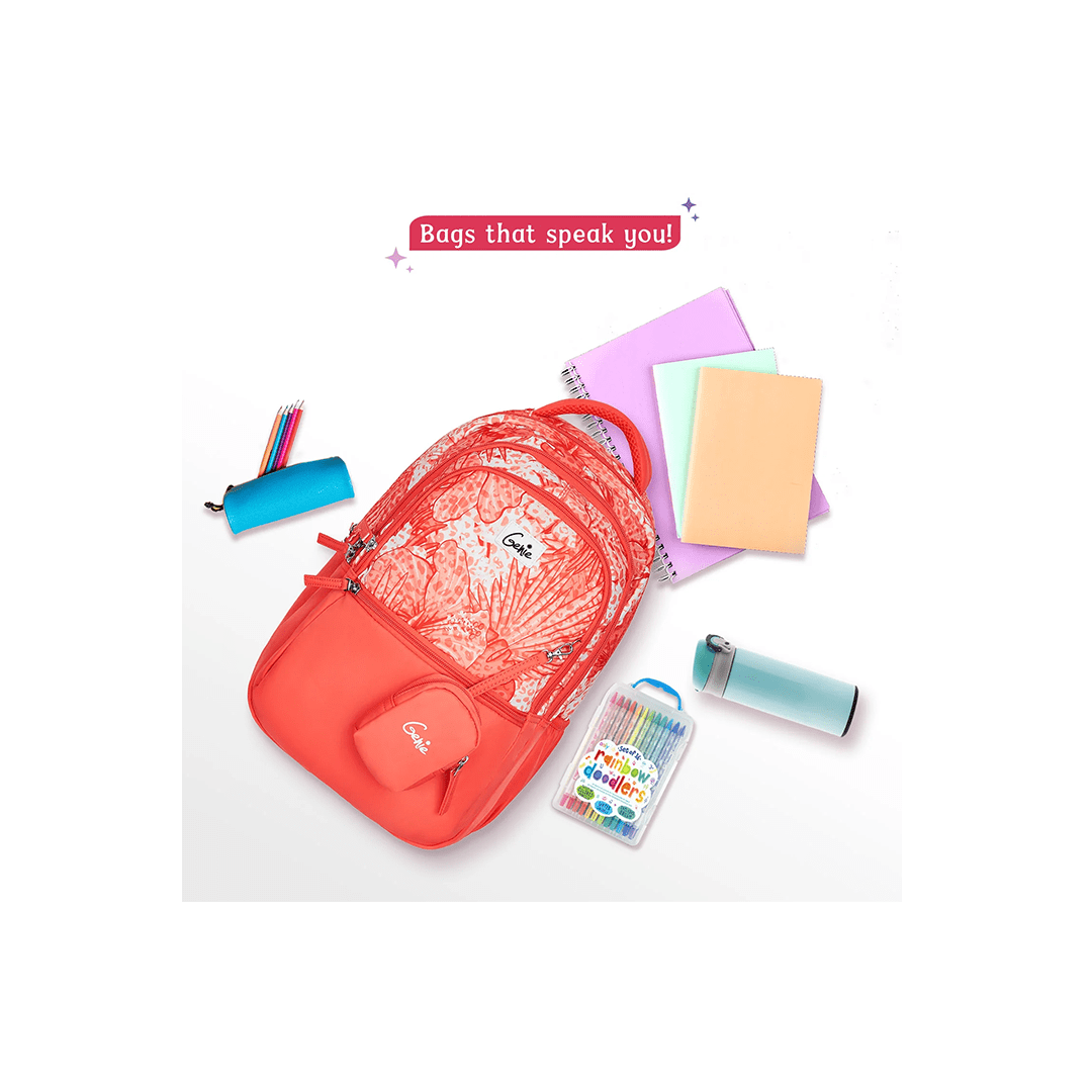 Genie Toys Genie Donna 27L Coral School Backpack For Kids