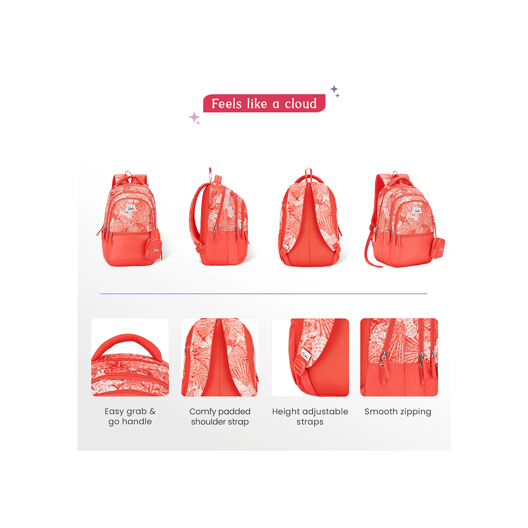 Genie Toys Genie Donna 27L Coral School Backpack For Kids