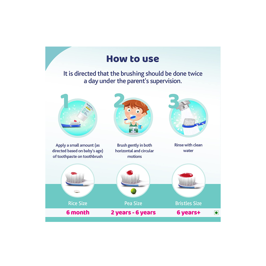 Chicco Toothpaste for Kids, Best for Baby (1y-6y), Strawberry Flavour, 50g