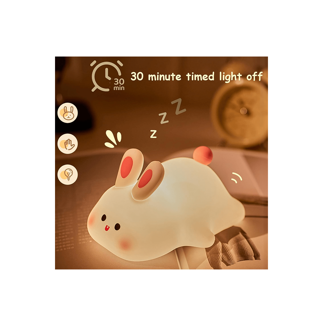 Burani Toys Toys Burani Toys Cute Little Rabbit Night Light Touch Silicone Animal Night Lamp For Kids (3 Years+)