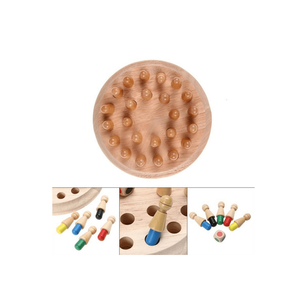 Extrokids Toys Extrokids Classic Wooden Color Memory Chess Intelligence Game Kids Toy Gift For Leisure Fun (4 -7 Years)