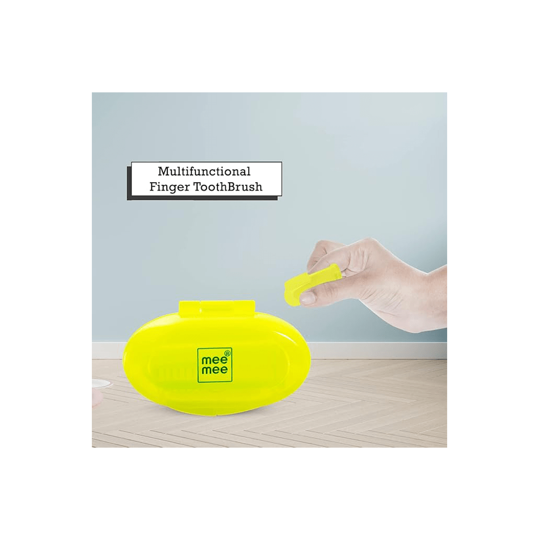 Mee Mee Baby Care Mee Mee Unique Finger Brush & Gum Tongue Cleaner Set with Wider Bristles & Regular Bristles ( 9 Months+ )