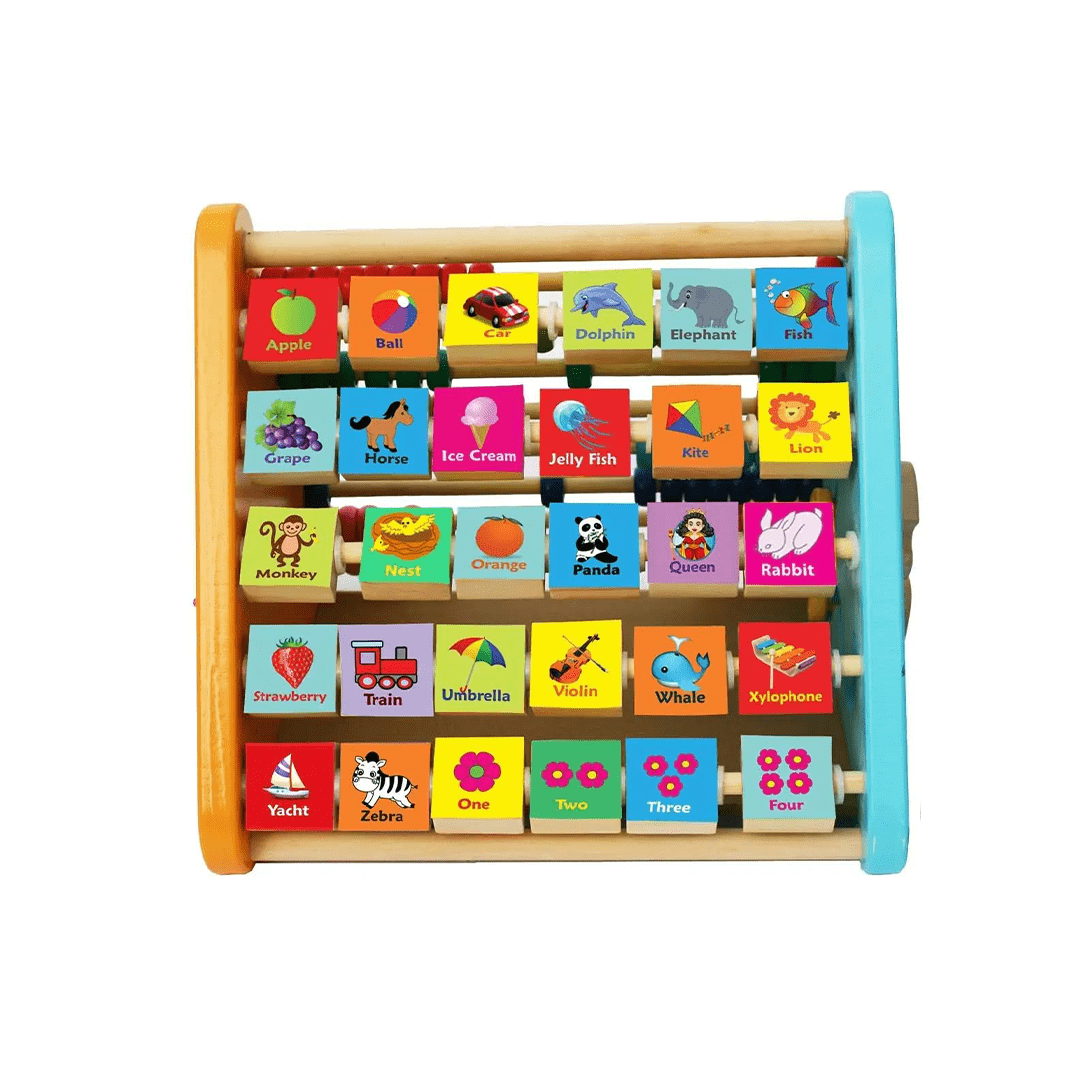 GD Toys Toys GD Toys 5 in 1 Wooden Activity Centre Triangle Alphabet Learning Toy for Toddlers ,ABC Flip Board with Letters, Numbers & Animals, Montessori Sensory Toy For Kids(1 Year+)