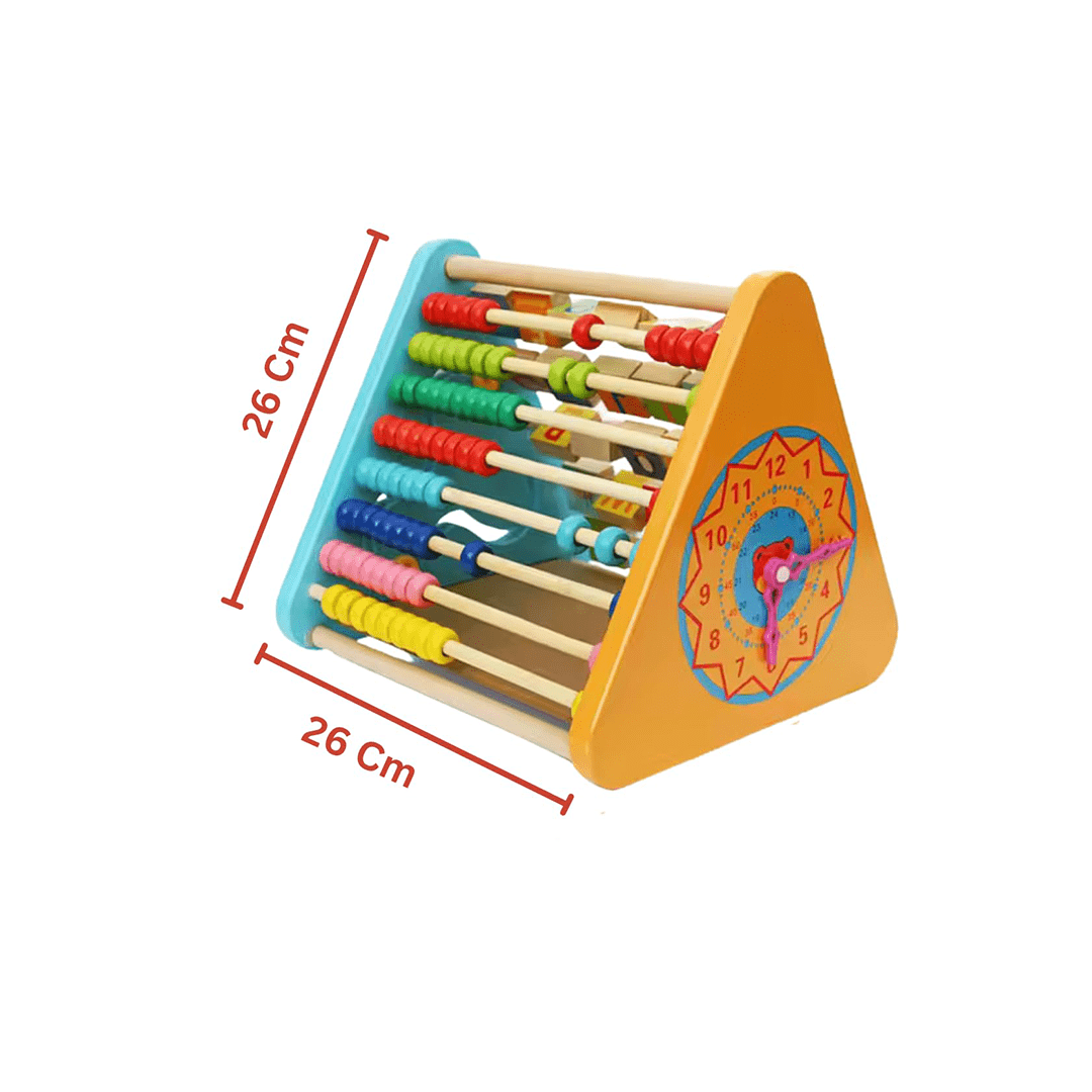 GD Toys Toys GD Toys 5 in 1 Wooden Activity Centre Triangle Alphabet Learning Toy for Toddlers ,ABC Flip Board with Letters, Numbers & Animals, Montessori Sensory Toy For Kids(1 Year+)