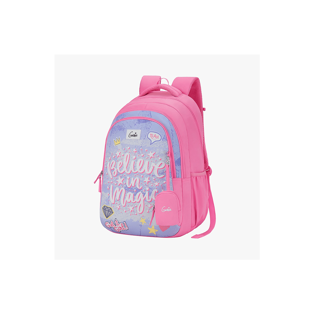 Genie Toys Pink Genie Magic 36L School Backpack For Kids