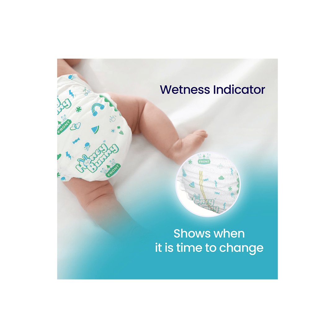 Honey Bunny Baby Care Honey Bunny Everyday Baby Diapers Pants, Medium (M), 7-12 kg Silky Soft on Skin, Bubble Layer