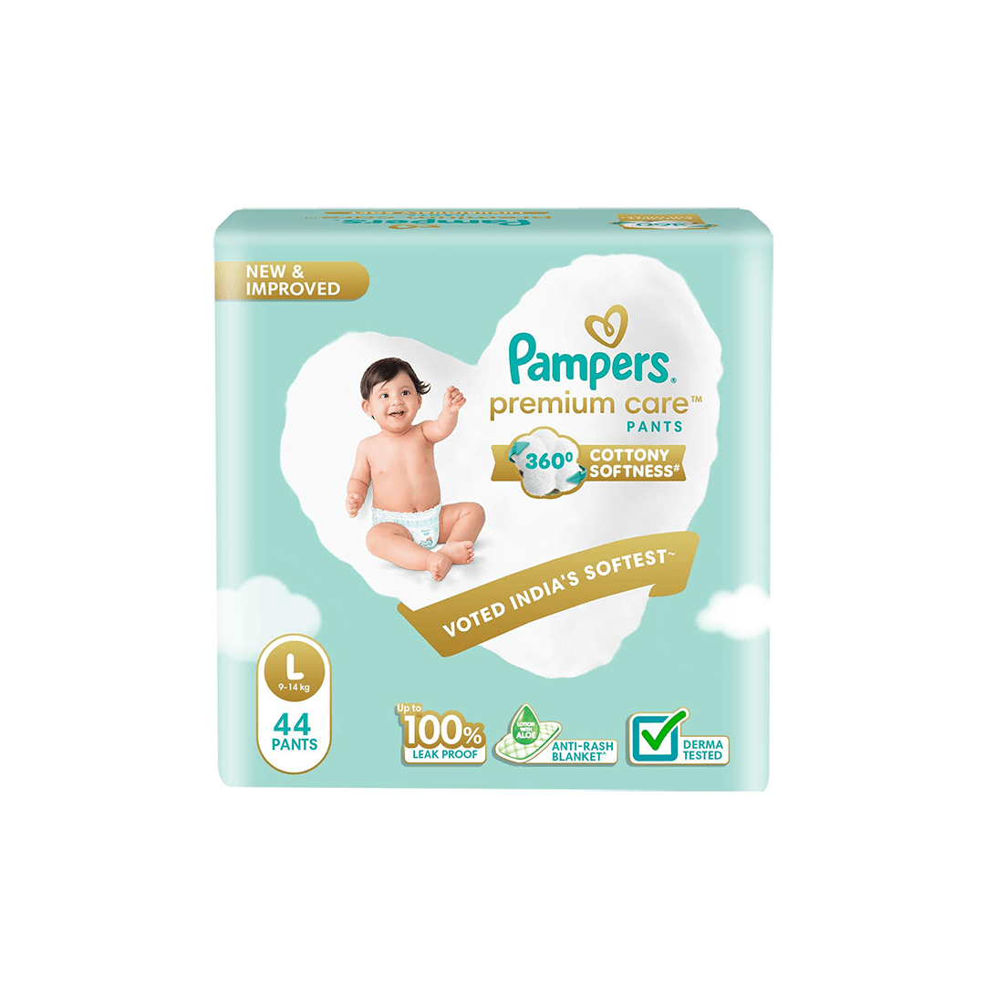 Pampers Baby Care Pampers Premium Care Diaper Pants with 360 Cottony Softness - L