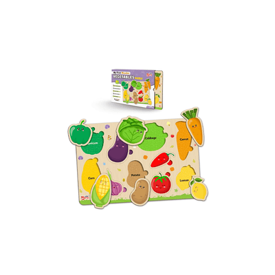 Little Berry Toys Little Berry Vegetable Wooden Puzzle Tray Knob and Peg Puzzle Multicolour (2 Years+)