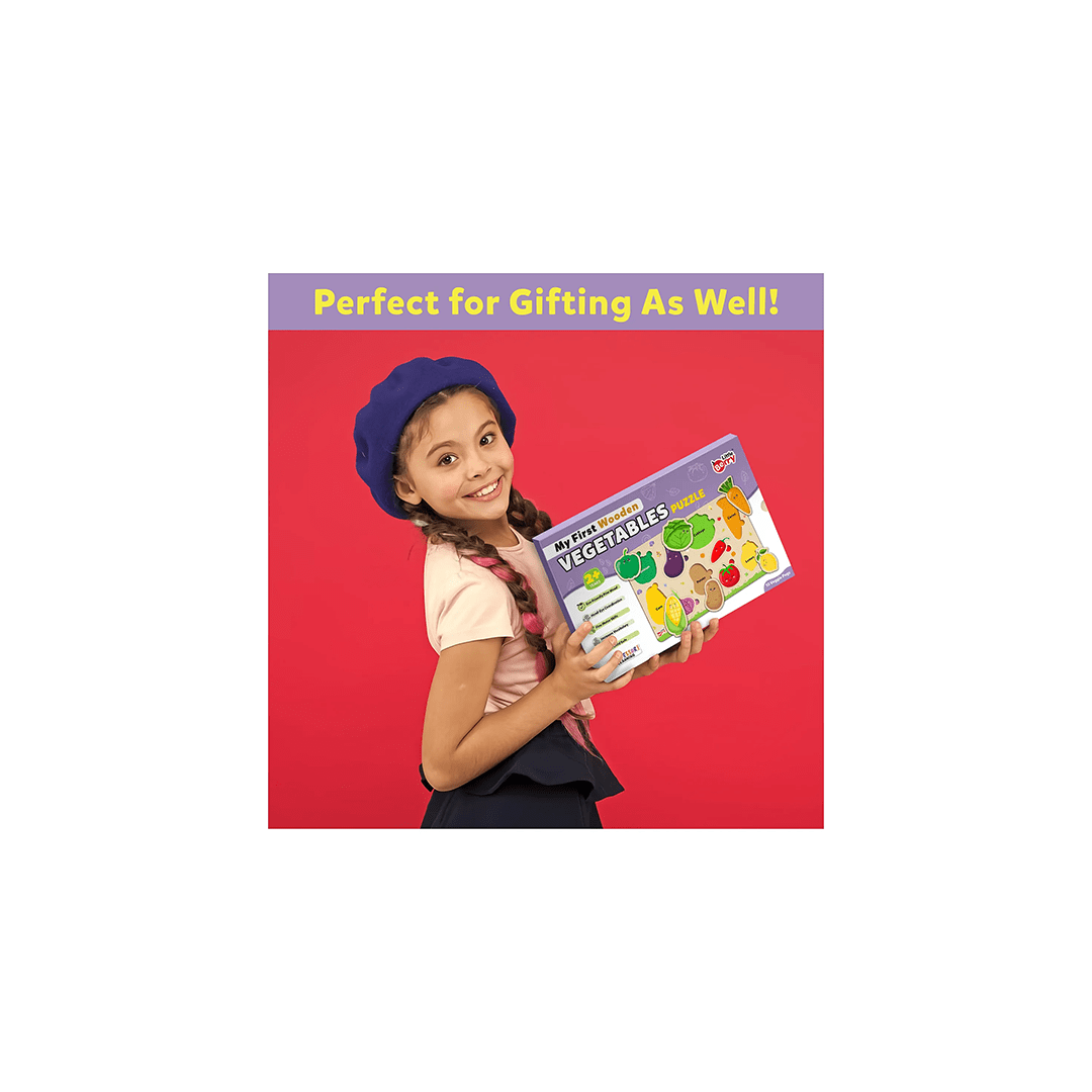 Little Berry Toys Little Berry Vegetable Wooden Puzzle Tray Knob and Peg Puzzle Multicolour (2 Years+)