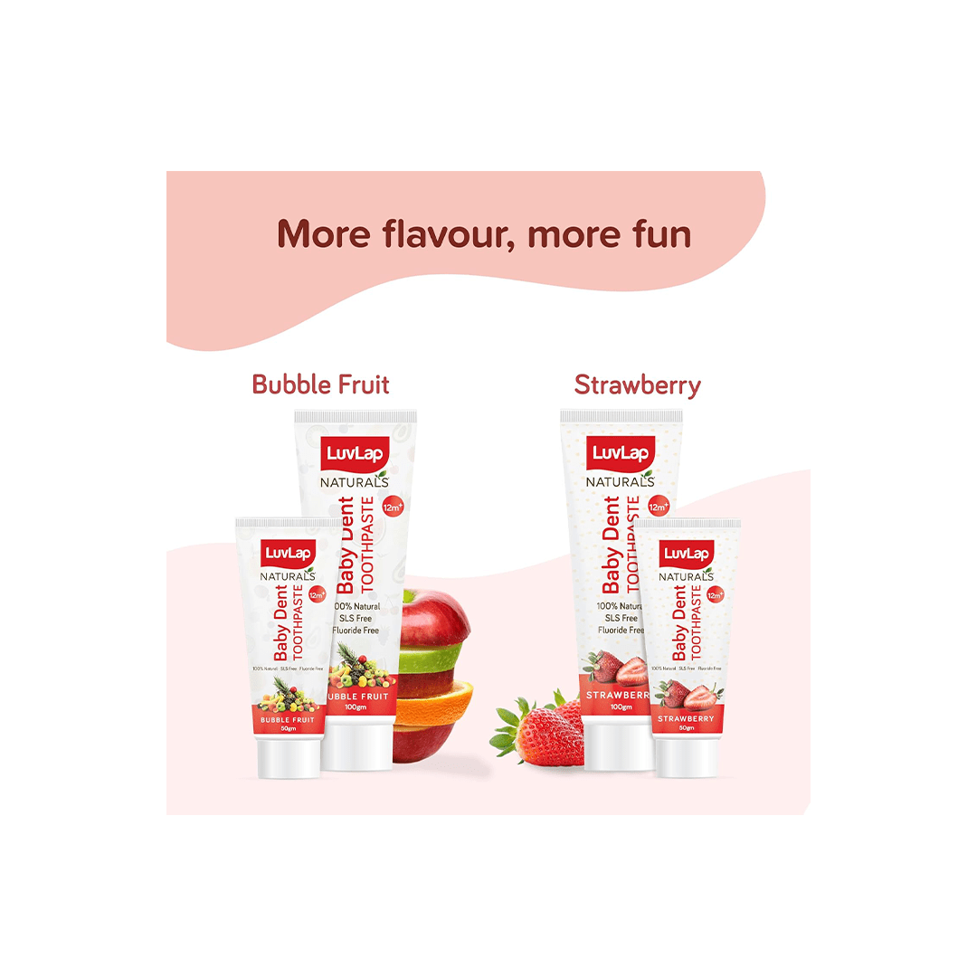 LuvLap Baby Care Luvlap 100% Natural Baby Toothpaste 100G,Strawberry Flavor For Kids