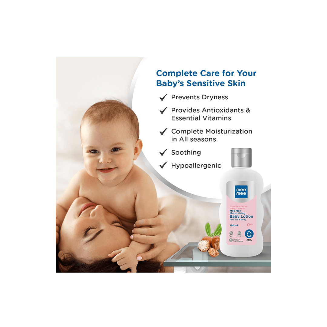 Mee Mee Baby Care Mee Mee Moisturizing Baby Lotion for Face & Body Contains Shea & Cocoa Butter ( 1 Months - 2 Years)