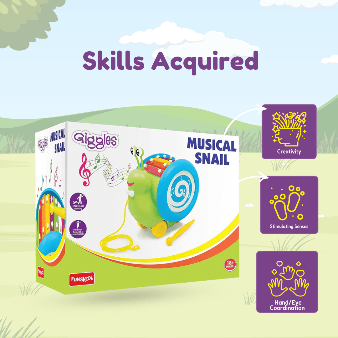 Funskool Toys Funskool Giggles Musical Snail (18 Months+)