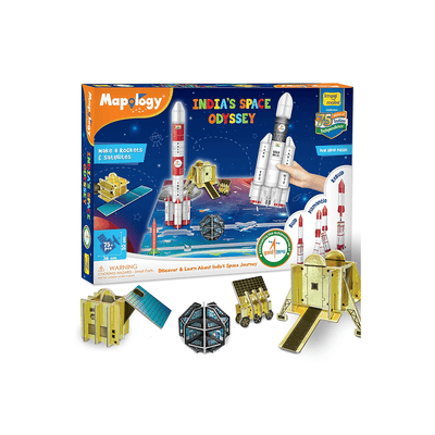 Imagimake Toys Imagimake Mapology - Isro India'S Space Odyssey|Rocket & Satellite Model Making 1 Piece Sets (5-7 Years)