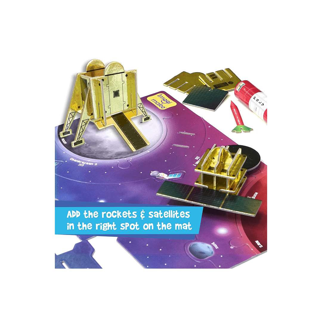 Imagimake Toys Imagimake Mapology - Isro India'S Space Odyssey|Rocket & Satellite Model Making 1 Piece Sets (5-7 Years)