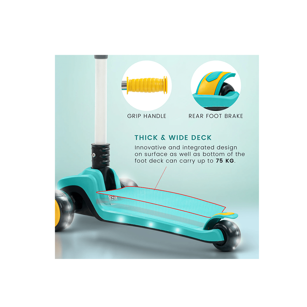 Baybee Toys Baybee Phantom Skate Scooter for Kids, Foaldble 3 Wheel Kids Scooter with 3 Height Adjustable & Music