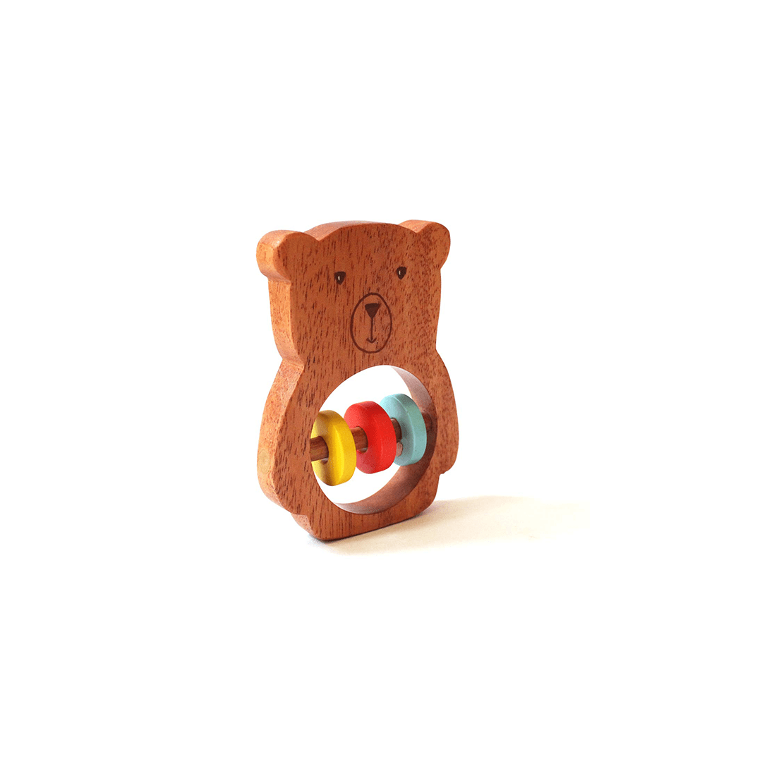 Shumee Toys Shumee Bozo the Bear Wooden Rattle Toy for Babies (0 Months +)