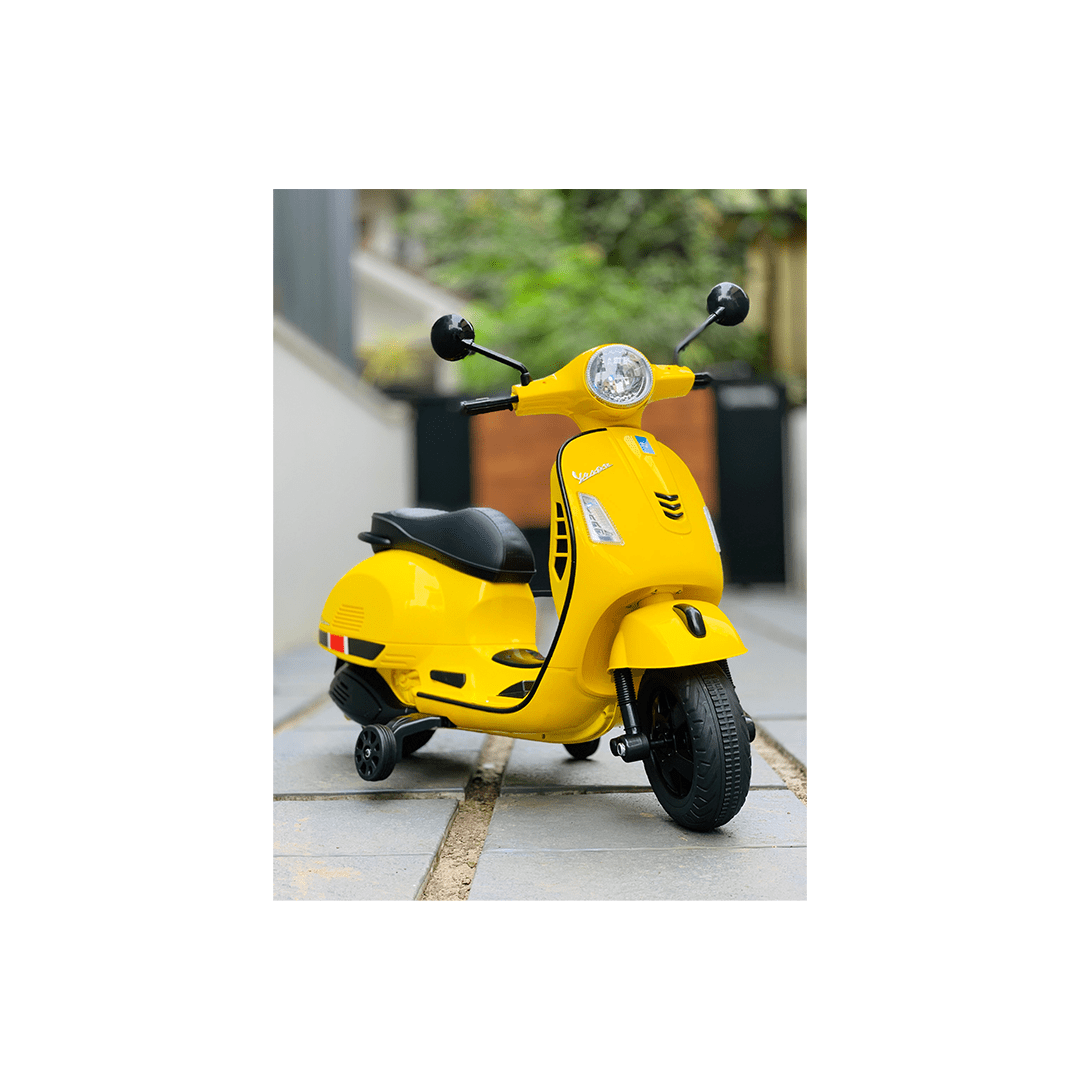 Baan Toys Toys Yellow Baan Toys Vespa Rechargeable Battery Operated 12v Ride-on Scooter For Kids (3 Years+)