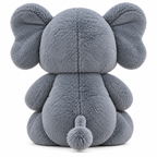 Soft Plush Elephant Stuffed Toy, 32 cm | Grey Elephant Teddy with Peach Ears, Soft Cuddly Toy for Kids & Nursery Decor