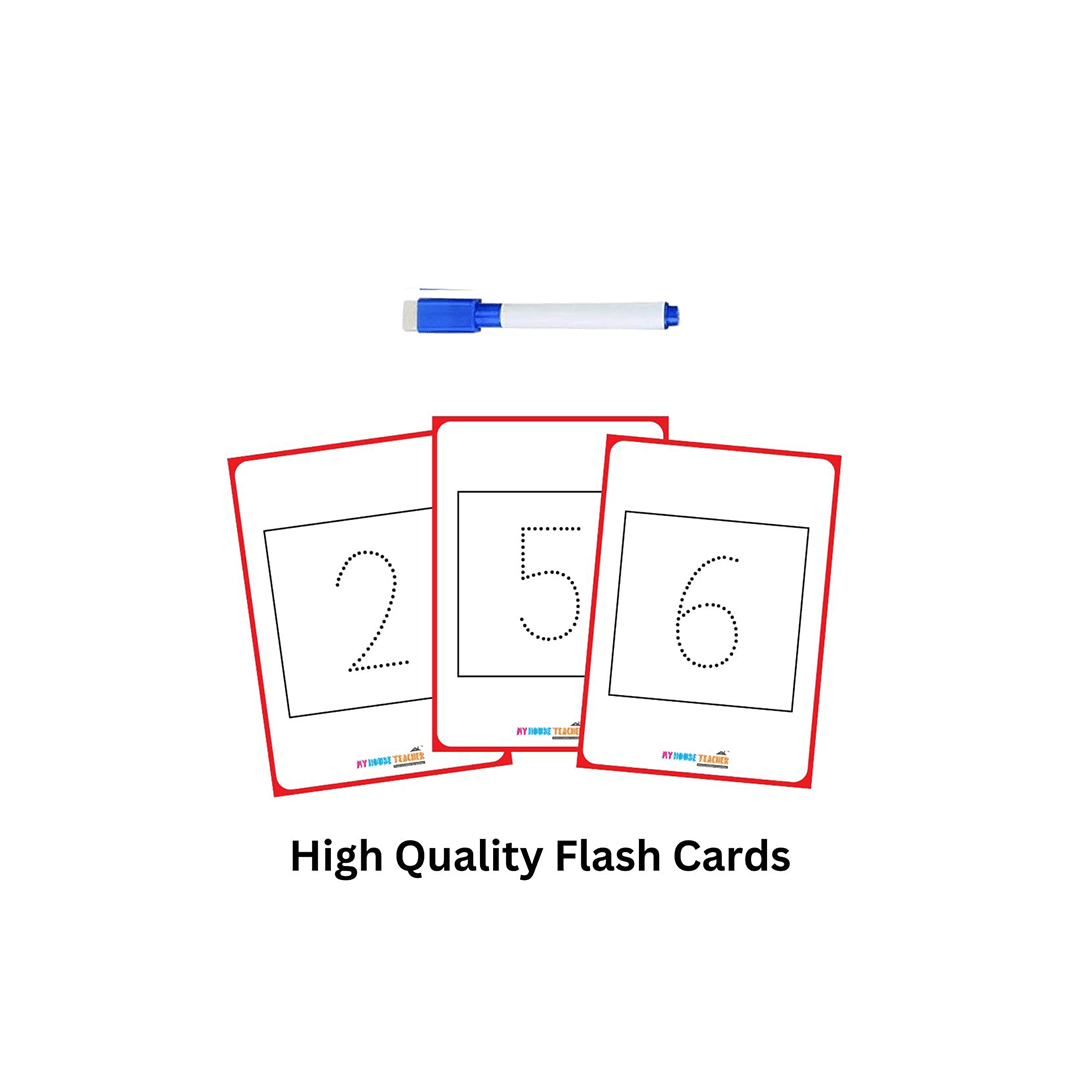My House Teacher Toys My House Teacher Numbers 0-9 Tracing Reusable Flashcards