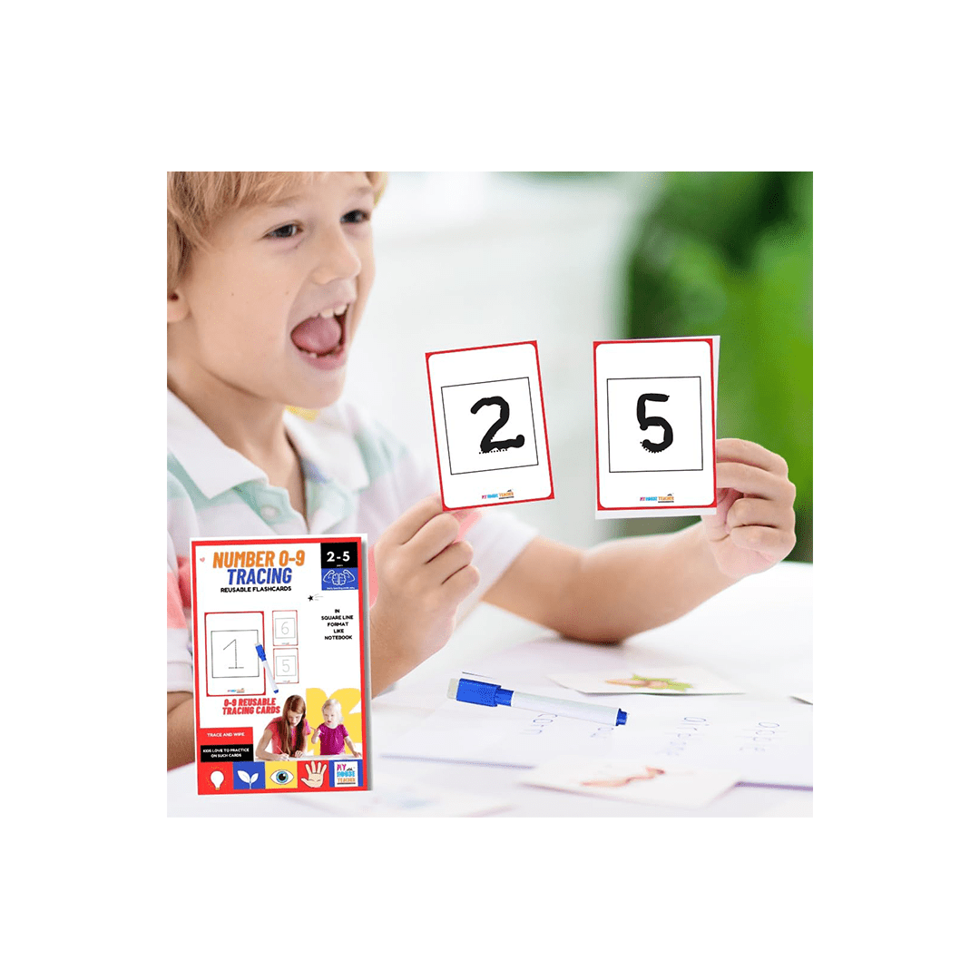 My House Teacher Toys My House Teacher Numbers 0-9 Tracing Reusable Flashcards