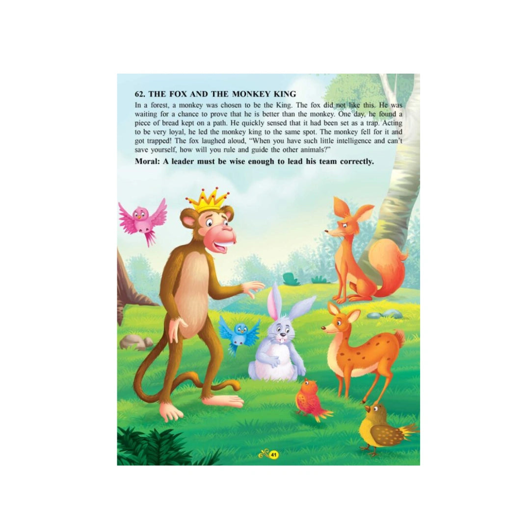 101 short fables with fun stories and moral lessons.