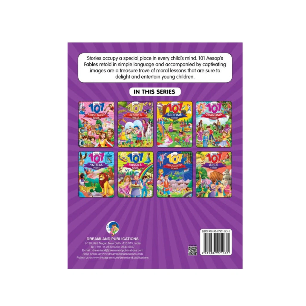 101 short fables with fun stories and moral lessons.