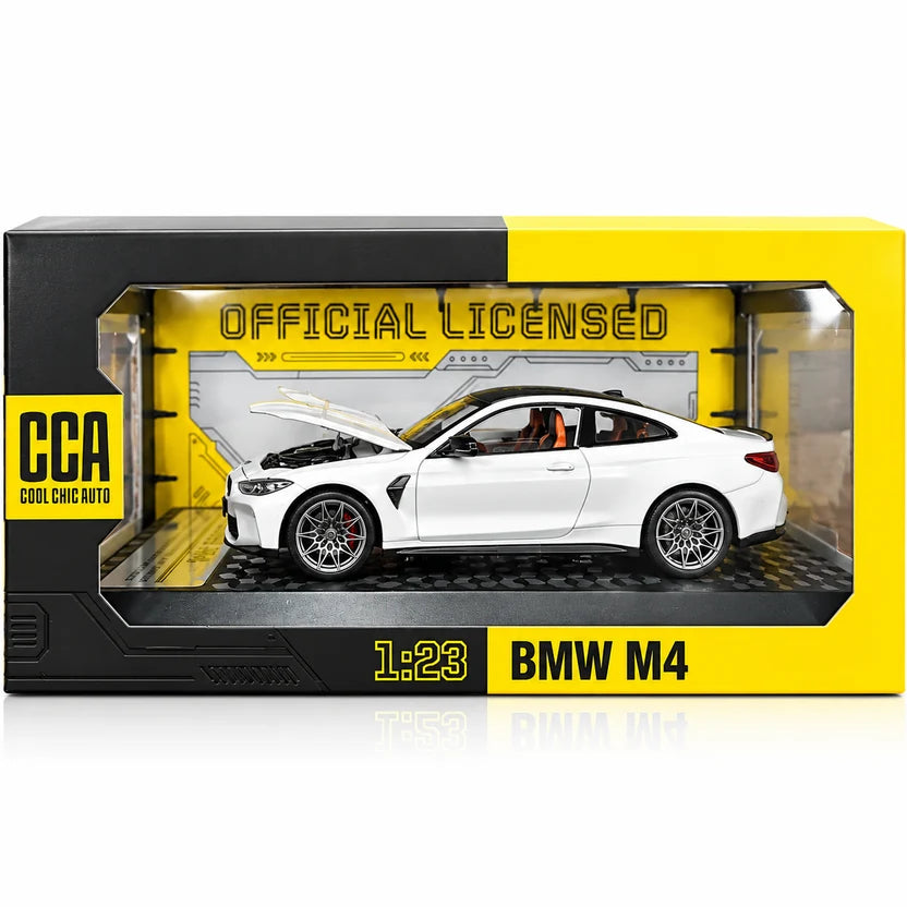 CCA 1:23 BMW M4 Die-Cast Car with Openable Hood & Doors, Toy Vehicle for Kids