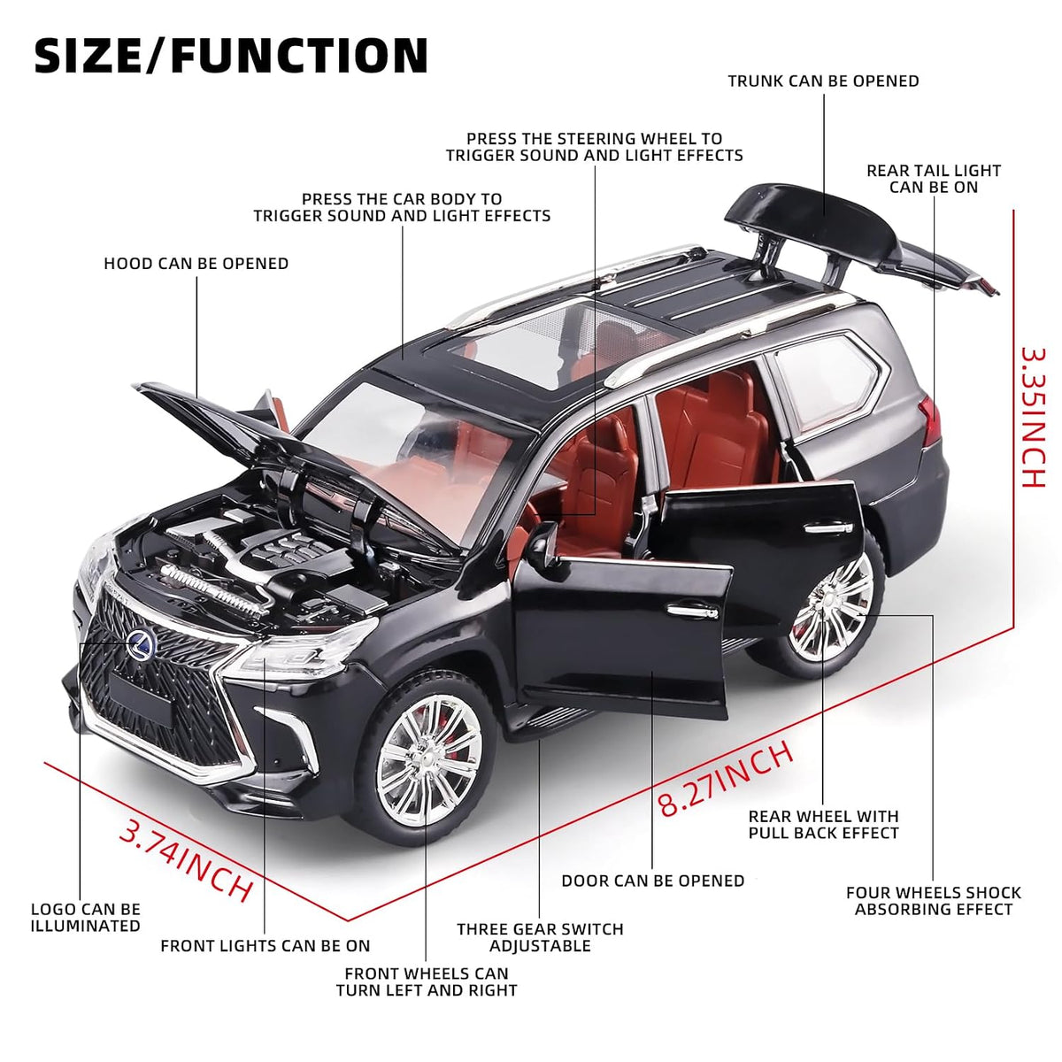 Toy Rush 1:24 Scale Lexus LX570 Die-Cast Toy Model SUV (3+ Years)