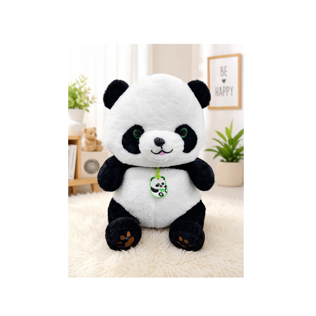 Rolex Cute Panda Plush Toy with Green Eyes & Pendant – Soft Stuffed Animal for Kids 3+ Years