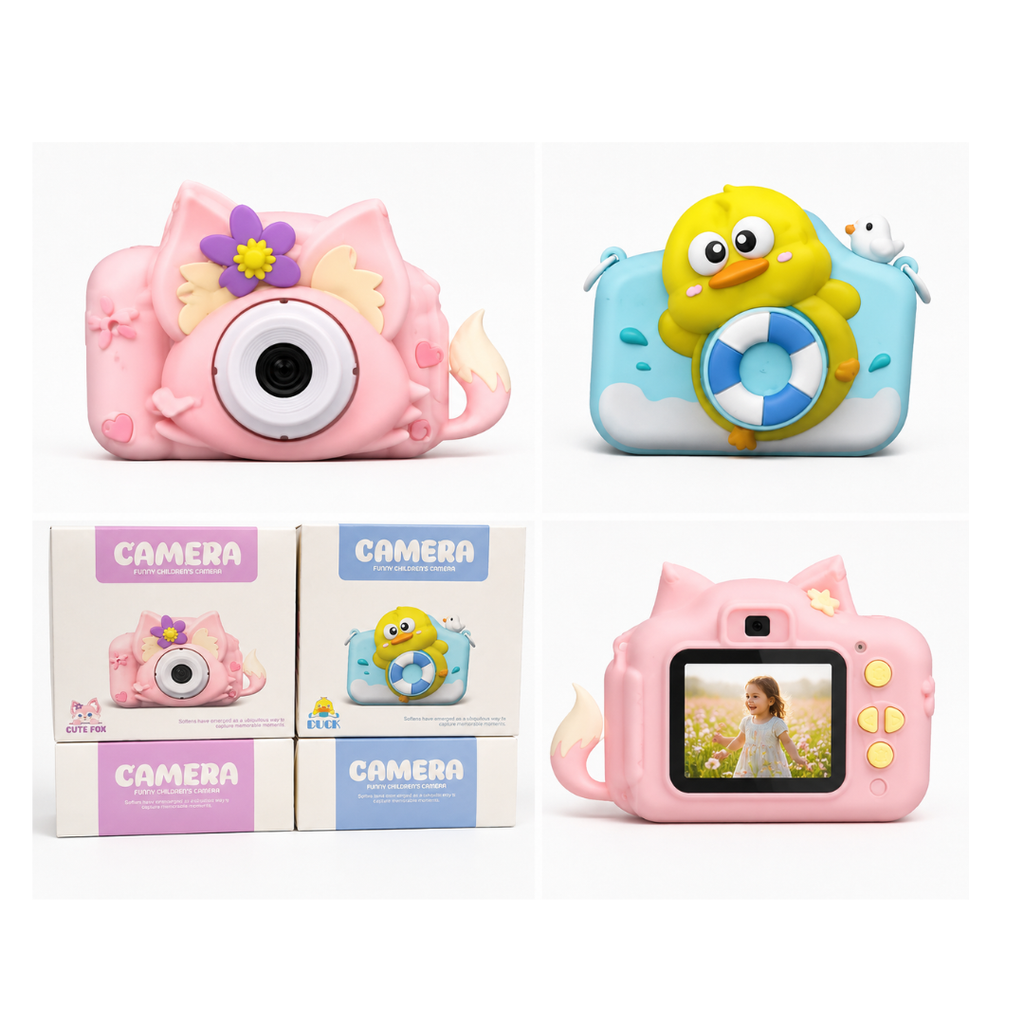 JB Impex Kids Digital Camera for Children – Cute Fox & Duck Cartoon Design, Rechargeable Mini Camera (Colour & Design May Vary)(3Years+)