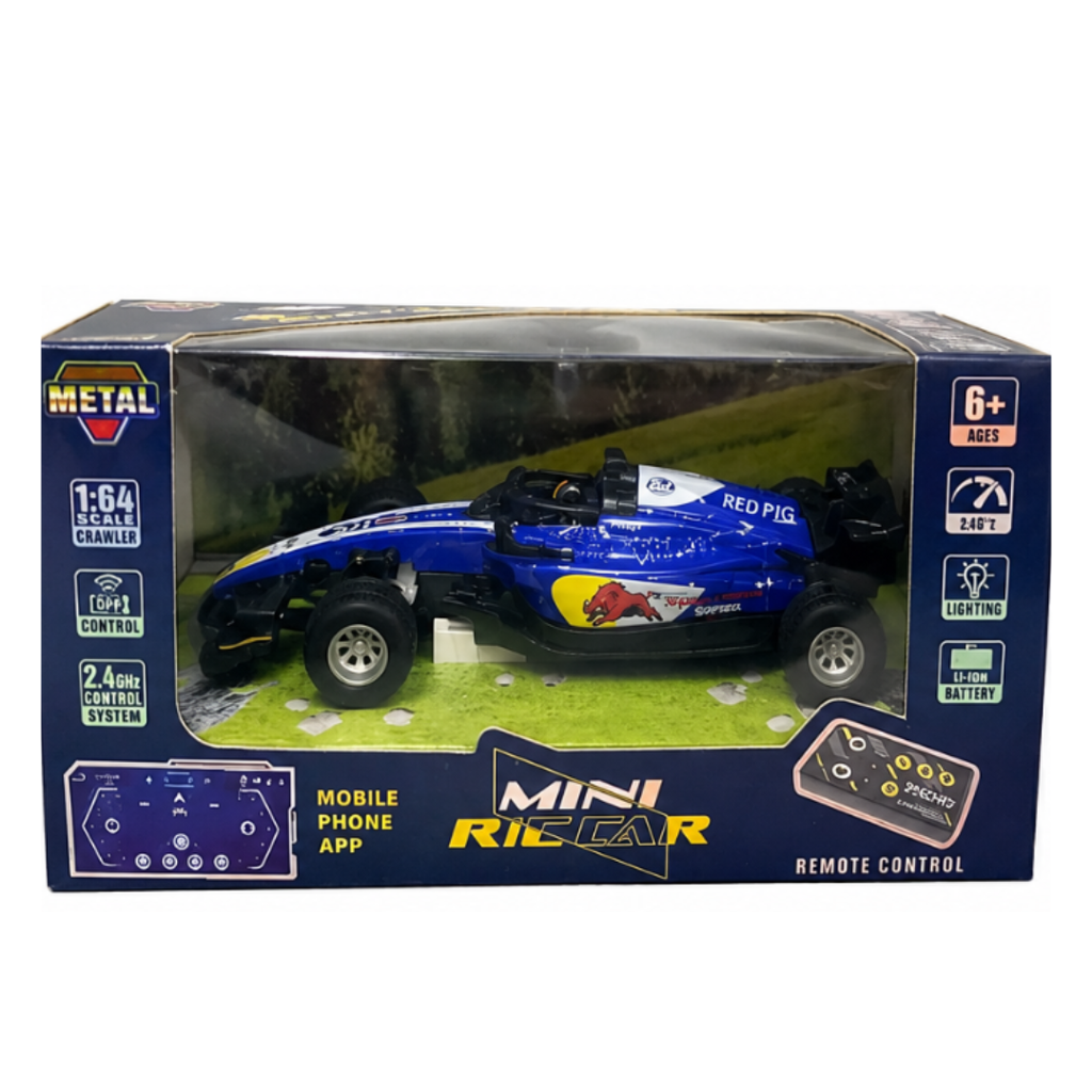 MM Toys ,Mini RC Racing Car – 1:64 Scale 2.4GHz Remote Control Car with App Control, colour as per availability (6-14 Years)