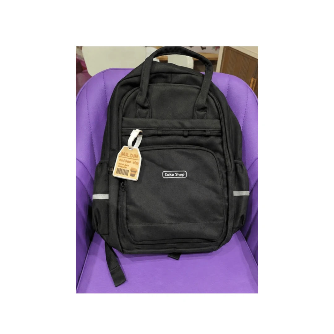 Mr. Din Cake Shop Kids Backpack - Dual Handles, Bottle Pocket, Lightweight