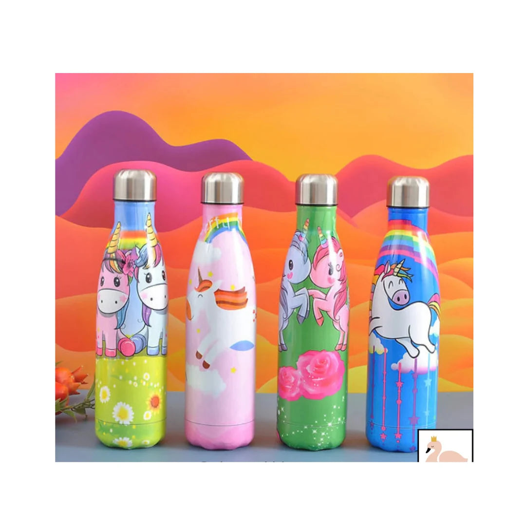 Unicorn Stainless Steel Water Bottle - Double Wall Insulated, Leakproof
