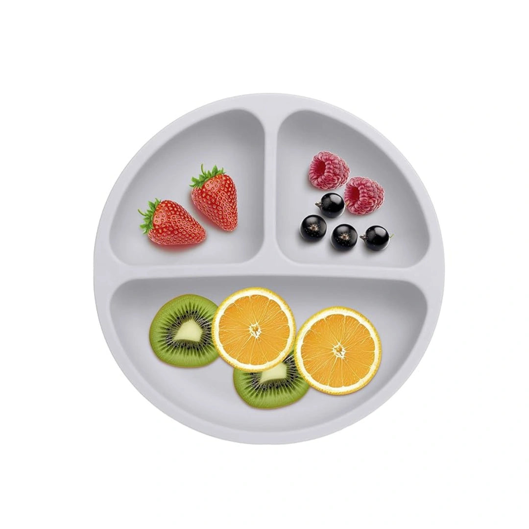 Silicone Suction Plate for Babies & Toddlers - BPA-Free, 3-Section Non-Slip