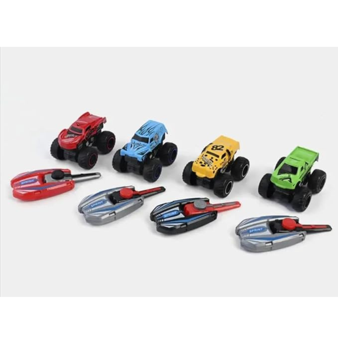 4 Pcs Speed Launcher Alloy Mini Monster Truck Toy Set