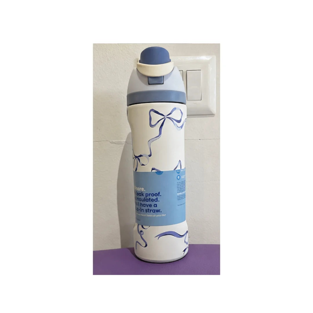 Stainless Steel Insulated Water Bottle with Straw - Leak-Proof, Kids & Adults