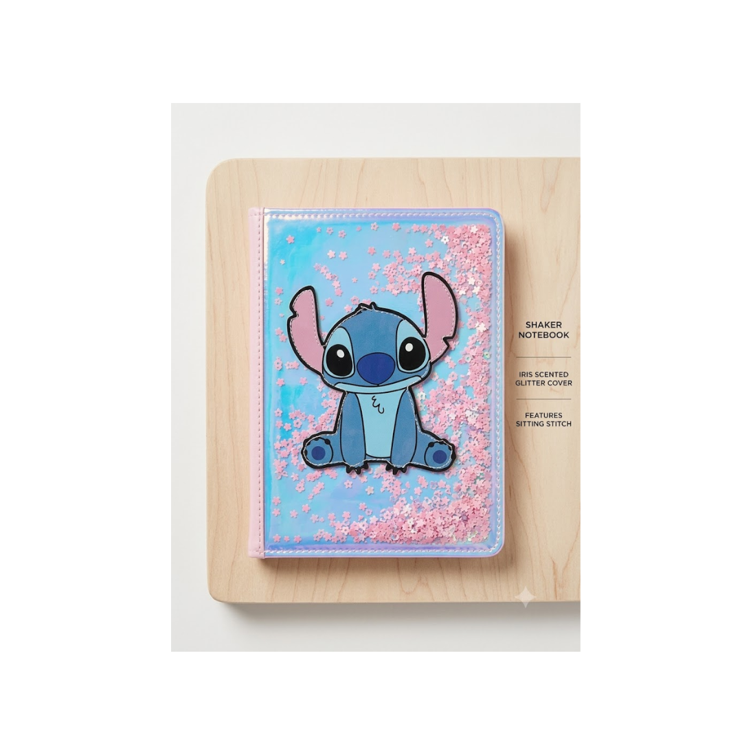 UB Collection 264-20 Mouse Themed Mini Diary | Glitter Hardcover Notebook