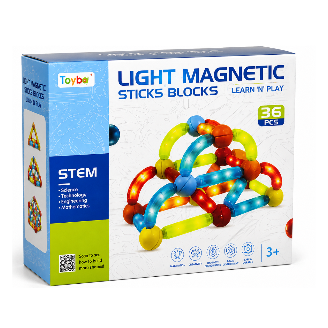 Light Magnetic Sticks Blocks (36 PCS) STEM Educational Building Set
