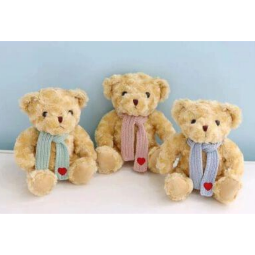Soft Plush Teddy Bear with Scarf – Cute Stuffed Soft Toy for Kids