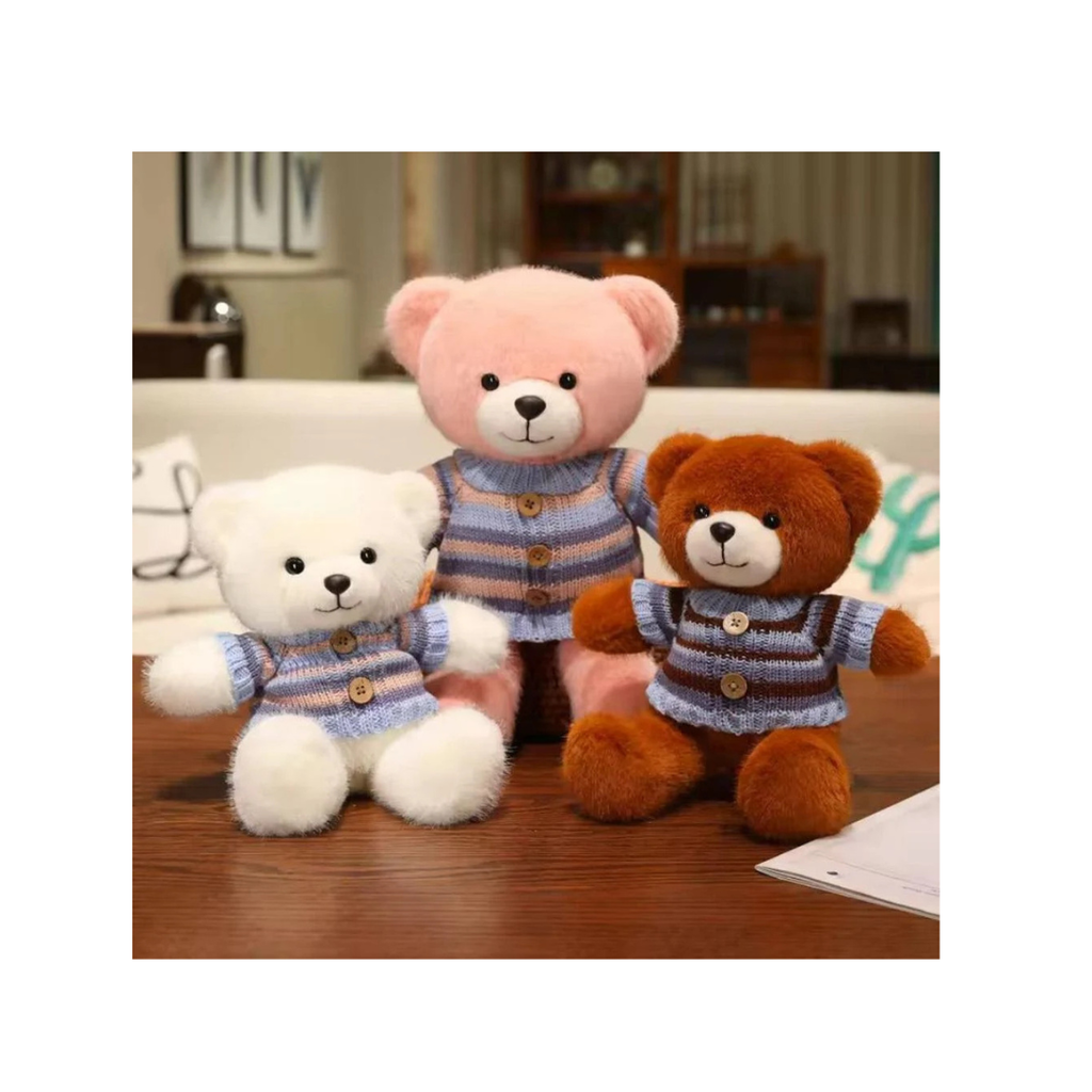 Teddy Bear Plush Soft Toy with Knitted Sweater