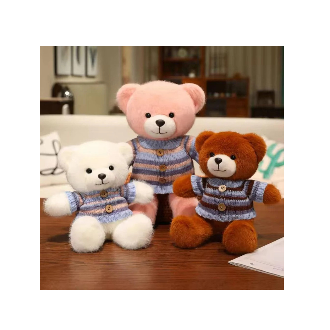 Teddy Bear Plush Soft Toy with Knitted Sweater