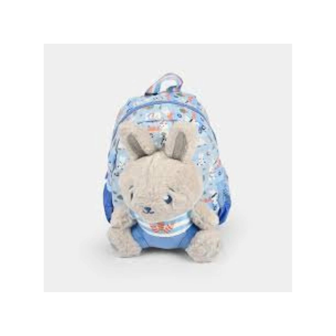 Smiggle Teeny Tiny Backpack with Plush Toy - Mini Kids School Bag, Blue