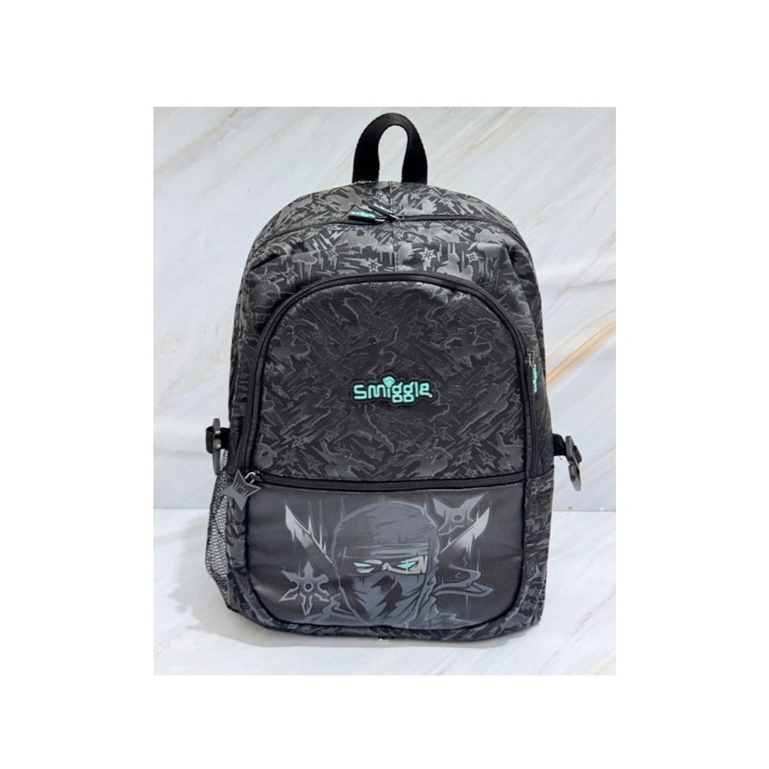Ninja-Themed School Backpack - Multi-Compartment Durable Kids Bag
