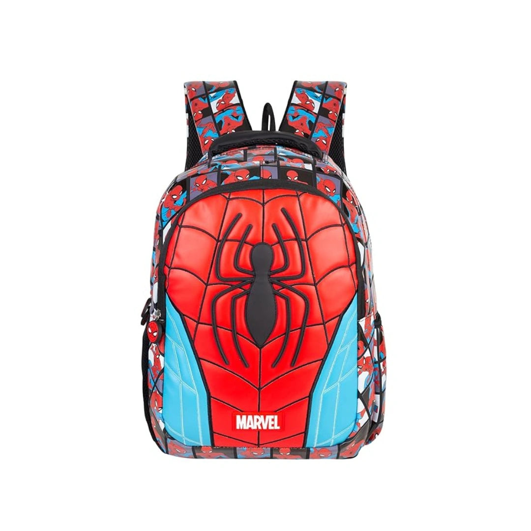 Spider-Man Kids School Backpack - Red & Blue Marvel Bag, Large Capacity