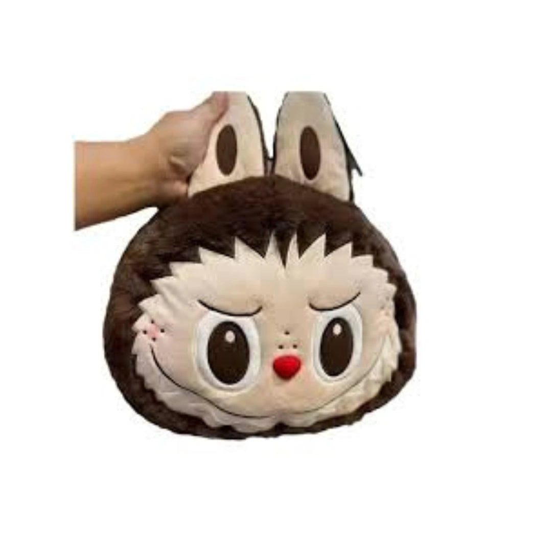 Labubu Big Head Plush Backpack - Cartoon School Bag for Kids